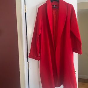 Red womens peacoat